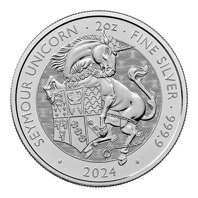 #ad 2024 Tudor Beast Seymour Unicorn Coin U.K. 2 oz .9999 FINE SILVER BU BACKORDER $79.95