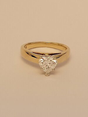 #ad IGI Certified 1.02 Ct Natural Heart Shape Diamond amp; 14k Yellow Gold Engagement $3600.00