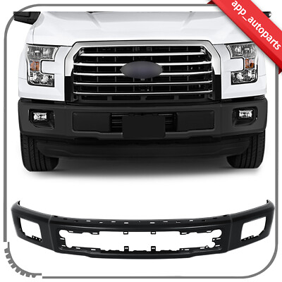 #ad Front Steel Bumper Face Bar For 15 17 Ford F150 Pickup w Fog light holes Black $263.89
