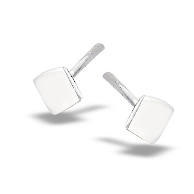 #ad Square Post Geometric Modern .925 Sterling Silver Shape Stud Earrings $9.19