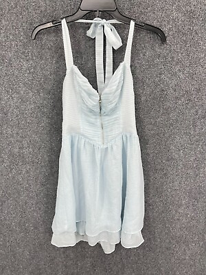 #ad Guess Dress Womens 6 Light Blue Sleeveless Halter Fit amp; Flare Y2K $19.11