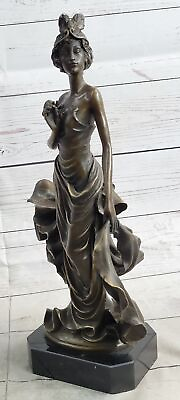 #ad 1920`s Flapper Girl Dancer Bronze Fashion Model Sculpture Statue by Patoue Sale $419.00