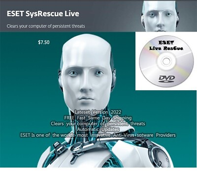 #ad ESET System Rescue Live Boot CD Latest Version 2022 SAME DAY SHIPPING $7.49