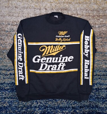 #ad Vintage Original Bobby Rahal Miller Genuine Draft Crewneck Sweater Mens XL $64.85