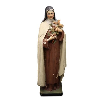 #ad Saint Therese of Lisieux Antique Statue Religious Figure Catholic Home Decor Old $179.90