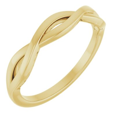 #ad 14K Yellow Gold Thin Twisted Stackable Ring $370.00