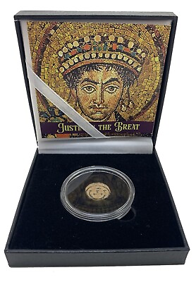 #ad Justinian the Great Ancient Bronze Coin DELUXE BOX w Certificate of Authenticity $66.75