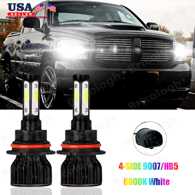 #ad 9004 4 Sides LED Headlight for Dodge RAM 1500 2500 3500 1994 2001 High Low Beam $25.70