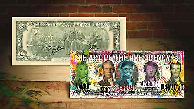#ad TRUMP quot; ART OF THE PRESIDENCY quot; on GENUINE Tender $2 Bill HAND SIGNED Rency ART $26.00