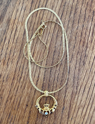 #ad Avon Claddagh Necklace 18 inches With Box $19.99