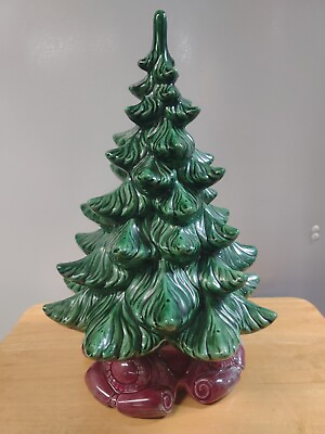 #ad Vintage Atlantic Mold Ceramic Christmas Tree 17quot; Unlit $39.00