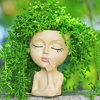 #ad Face Planters Pots Head Cute Plant Pots for Indoor Plants Resin Head Planter ... $22.58