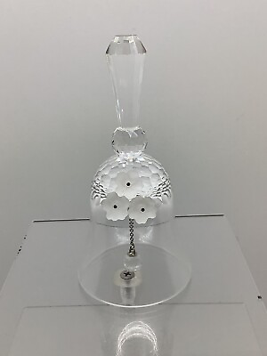#ad Vintage Swarovski 6” Crystal Table Bell w applied Daisies Retired $49.99