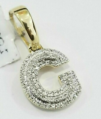 #ad 10k Yellow Gold Plated 2ct Moissanite Initial Letter G Pendant Charm Tiny Small $96.80