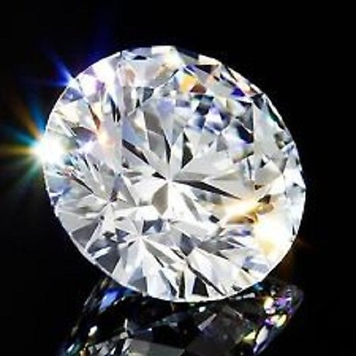 #ad White Sapphire Round 7 mm 1.8 ct Fancy Diamond Cut VVS D Brilliant Solitaire $156.86