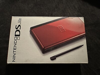 #ad Nintendo DS Lite Crimson Handheld System Red Black In Box With Games $98.99