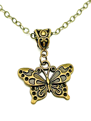 #ad 22quot; Butterfly Pendant Necklace with Lobster clasp $7.99