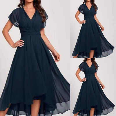 #ad Womens Sexy Chiffon Evening Ball Gown Prom Cocktail Party Midi Dress Gowns US $22.62