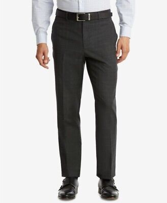 #ad Tommy Hilfiger Modern Fit TH Flex Performance Plaid Dress Pants 30 x 32 Grey $11.55
