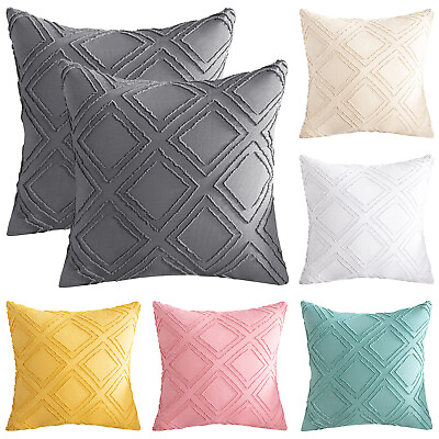 #ad ANMINY 2Pcs Throw Pillow Case Cover for Couch Sofa Bed Cotton Linen Decor 18x18quot; $11.59