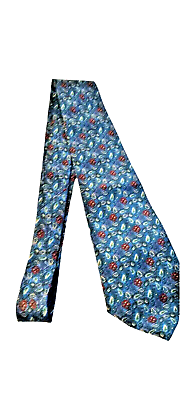 #ad GOLD CITY HAND MADE BLUE BROWN RED FLORAL PAISLEY PRINT CLASSIC MEN#x27;S NECK TIE $10.38