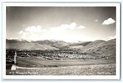 #ad c1950#x27;s Bird#x27;s Eye View Of Missoula Montana MT RPPC Photo Vintage Postcard $29.95