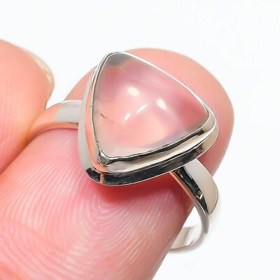 #ad Crystal Quartz Gemstone Handmade 925 Solid Sterling Silver Jewelry Ring Size 7.5 $12.99