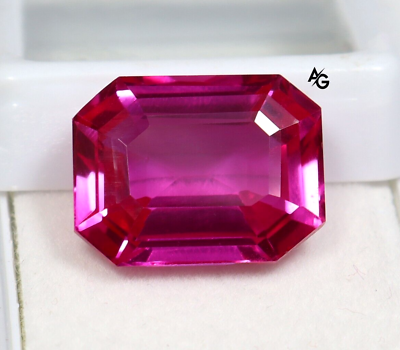 #ad Natural Shiny Pink Sapphire 16.75 Ct Emerald Cut Certified VVS Loose gemstone $121.32