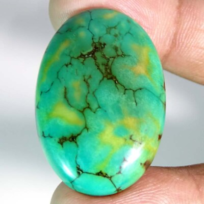 #ad Wonderful 100% Natural Tibet Turquoise Oval Cabochon Loose Gemstone ER02I $8.99