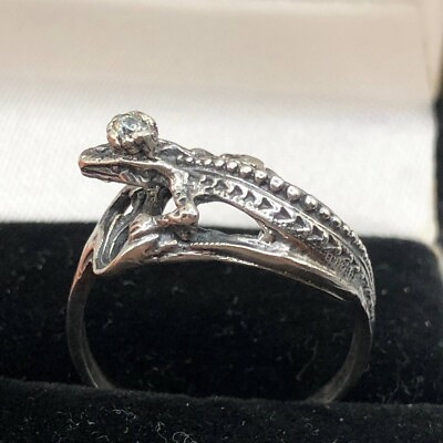 #ad Lizard Ring Sterling Silver 925 Quartz $69.00
