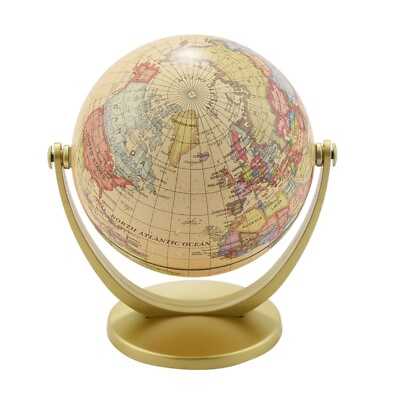 #ad Antique Rotating World Globe Earth Antique Home Office Desktop Geography Study $12.25