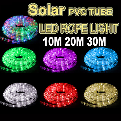 #ad Solar 10M 20M 30M LED Rope Light PVC Hard Tube Party Christmas Lights Xmas 8Mode AU $74.99
