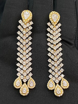 #ad Classy 2.50 Cts Round Brilliant Cut Natural Diamonds Dangle Earrings In 14K Gold $4793.20