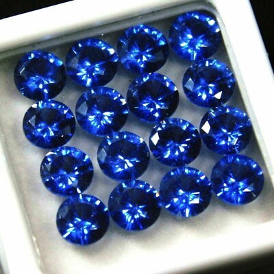 #ad 16 PCS Natural Blue Untreated Sapphire Round Cut Gemstone CERTIFIED Lot 5 MM $10.39