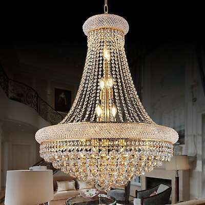 #ad 15 Light Luxury Crystal Chandelier Pendant Lamp Lobby Ceiling Lighting Fixtures $549.00