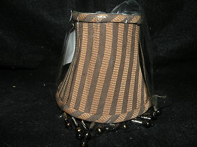 #ad #ad NEW BROWN BLACK STRIPED BEADED CHANDELIER SHADES 5quot; $22.00