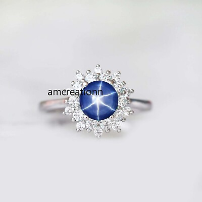 #ad Blue sapphire ring lindy star ring women ring silver ring statement ring. $28.80