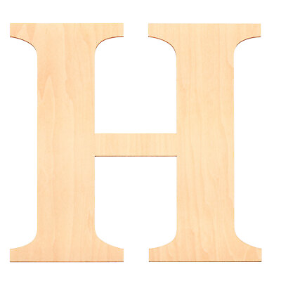 #ad 12quot; Wooden Letter Letter H Shape Cutout Unfinished Large Wood Alphabet Letter AU $23.16