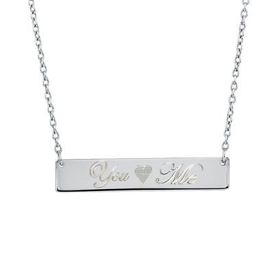 #ad Personalized Silver Bar Necklace Name Necklace Engraved Necklace $11.98