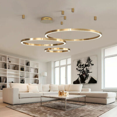#ad Golden Ring Dimmable LED Chandelier Suspension Hanging Lighting Pendant Lamps $85.14
