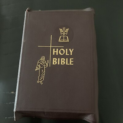 #ad Vintage 1950 Large Holy Bible Holy Family Edition Of The Catholic Bible $20.00
