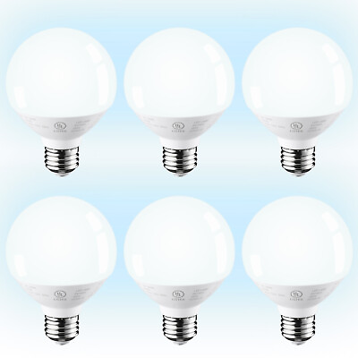 #ad 6 Pack G25 Globe LED Light Bulb 6W=40W Dimmable Vanity Light Bulbs 5000K $24.99