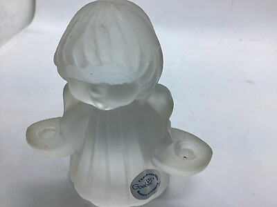 #ad Vintage Goebel Frosted Angel Double Candle Holder 4quot; 1995 Made In Germany $11.00