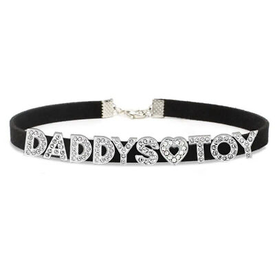 #ad Rhinestone Letter DADDYS TOY Choker Necklace Women Collar Custom Personalized $7.19