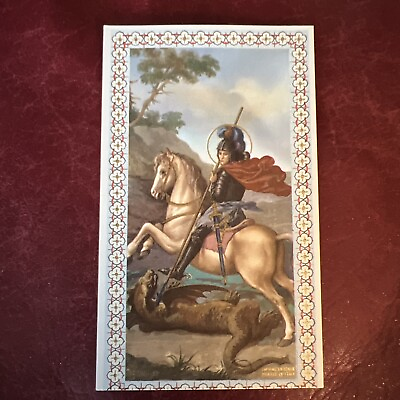 #ad Vintage Catholic Holy Card St. George And The Dragon $1.99