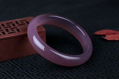 #ad Natural chalcedony Purple ice Furong Jade Bracelet 64 cm inner diameter $32.99