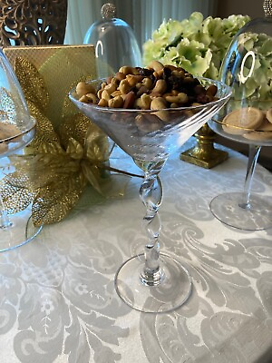 #ad Elegant Oversized Martini Glass Crystal Tall 10.5 in High 6 in Wide 2 Av $27.97