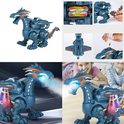 #ad US 1 2 Pcs Remote Control Dinosaur Boys Toys RC Walking Robot Dinosaur Kids Gift $43.29