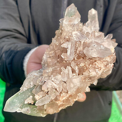 #ad LB Natural Ghost Phantom Quartz Crystal Rutile Mineral Specimen Cluster $1174.00