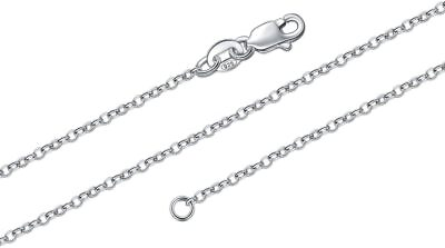#ad 925 Sterling Silver Cable Chain Necklace 1.5mm Clasp Woman Man Jewelry Gift 22quot; $25.00